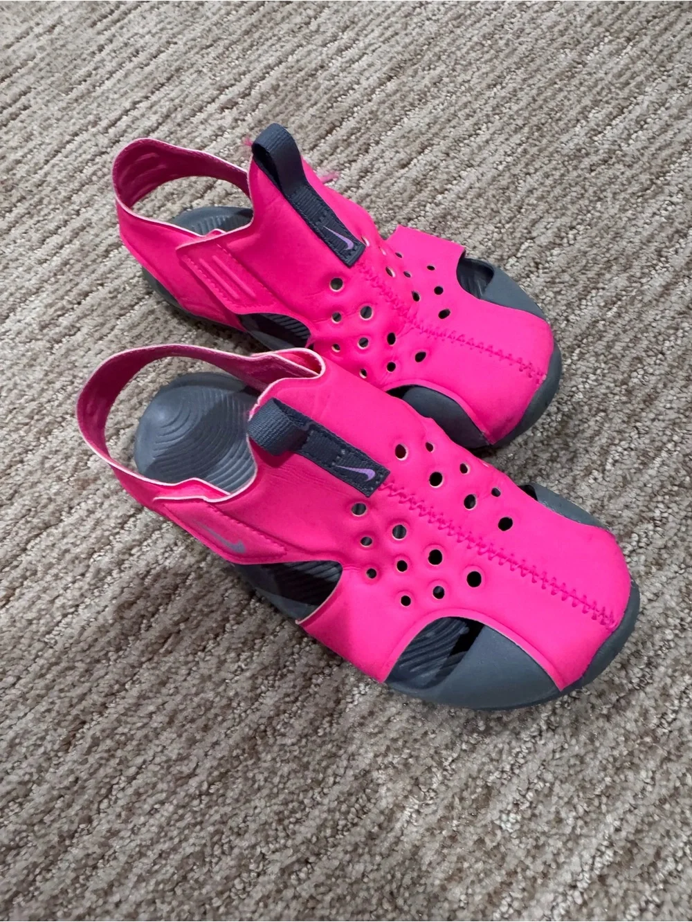 Nike Women’s Hot Pink and Black Water Sandals